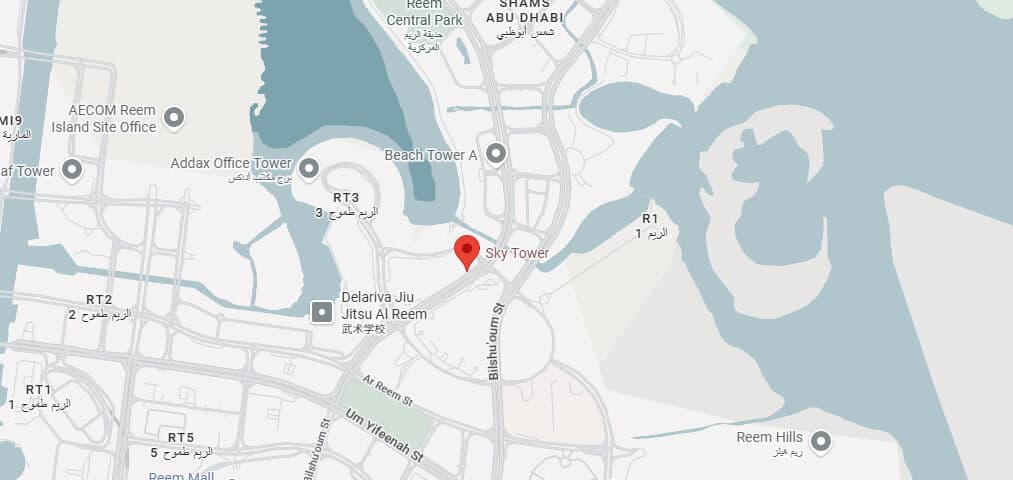 Map showing UAE, Abu Dhabi office